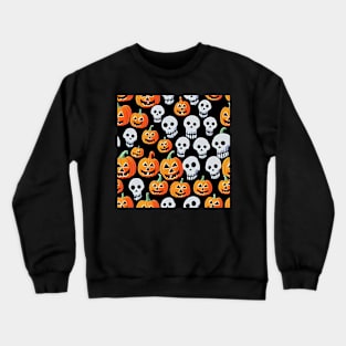 Spooky Halloween cartoon pattern art 9 regular grid Crewneck Sweatshirt